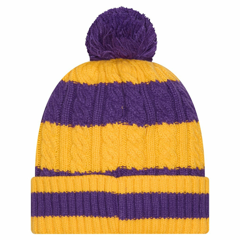 Women's Braided Cuffed Knit Hat with Pom - Minnesota Vikings Hats