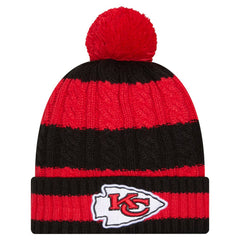 Women's Braided Cuffed Knit Hat with Pom - Kansas City Chiefs Hats