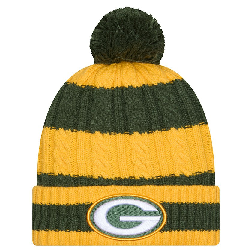 Women's Braided Cuffed Knit Hat with Pom - Green Bay Packers Hats