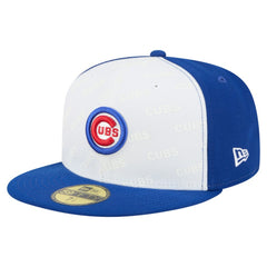 White/Royal Chicago Cubs New Era Repeat 59FIFTY Fitted Hat