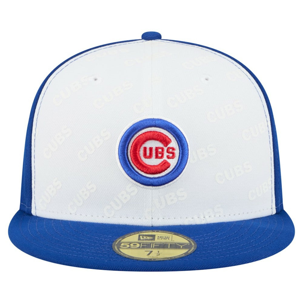 White/Royal Chicago Cubs New Era Repeat 59FIFTY Fitted Hat
