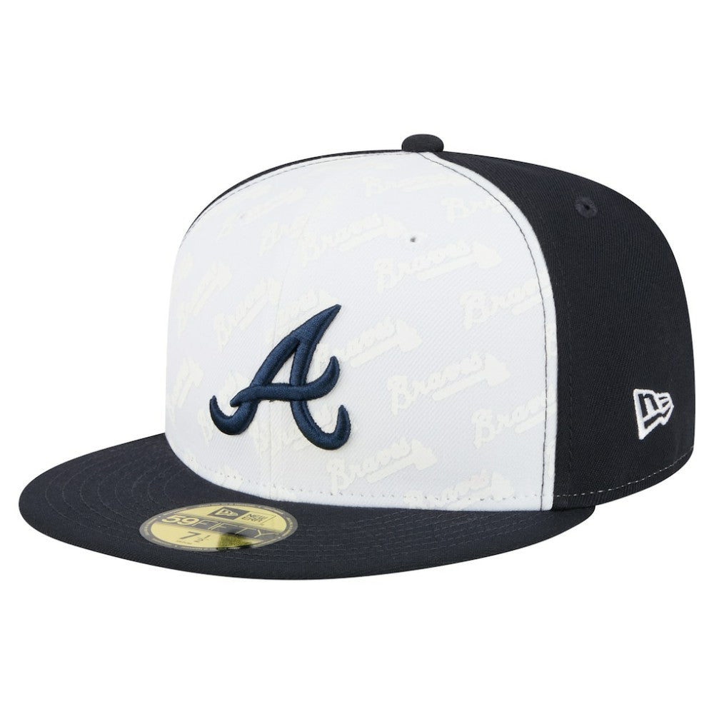 White/Navy Atlanta Braves New Era Repeat 59FIFTY Fitted Hat