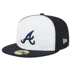 White/Navy Atlanta Braves New Era Repeat 59FIFTY Fitted Hat