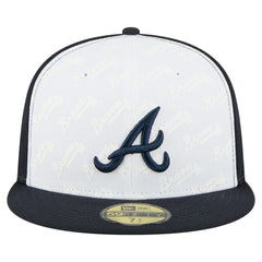 White/Navy Atlanta Braves New Era Repeat 59FIFTY Fitted Hat