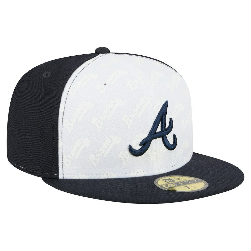 White/Navy Atlanta Braves New Era Repeat 59FIFTY Fitted Hat