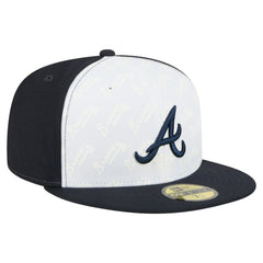 White/Navy Atlanta Braves New Era Repeat 59FIFTY Fitted Hat
