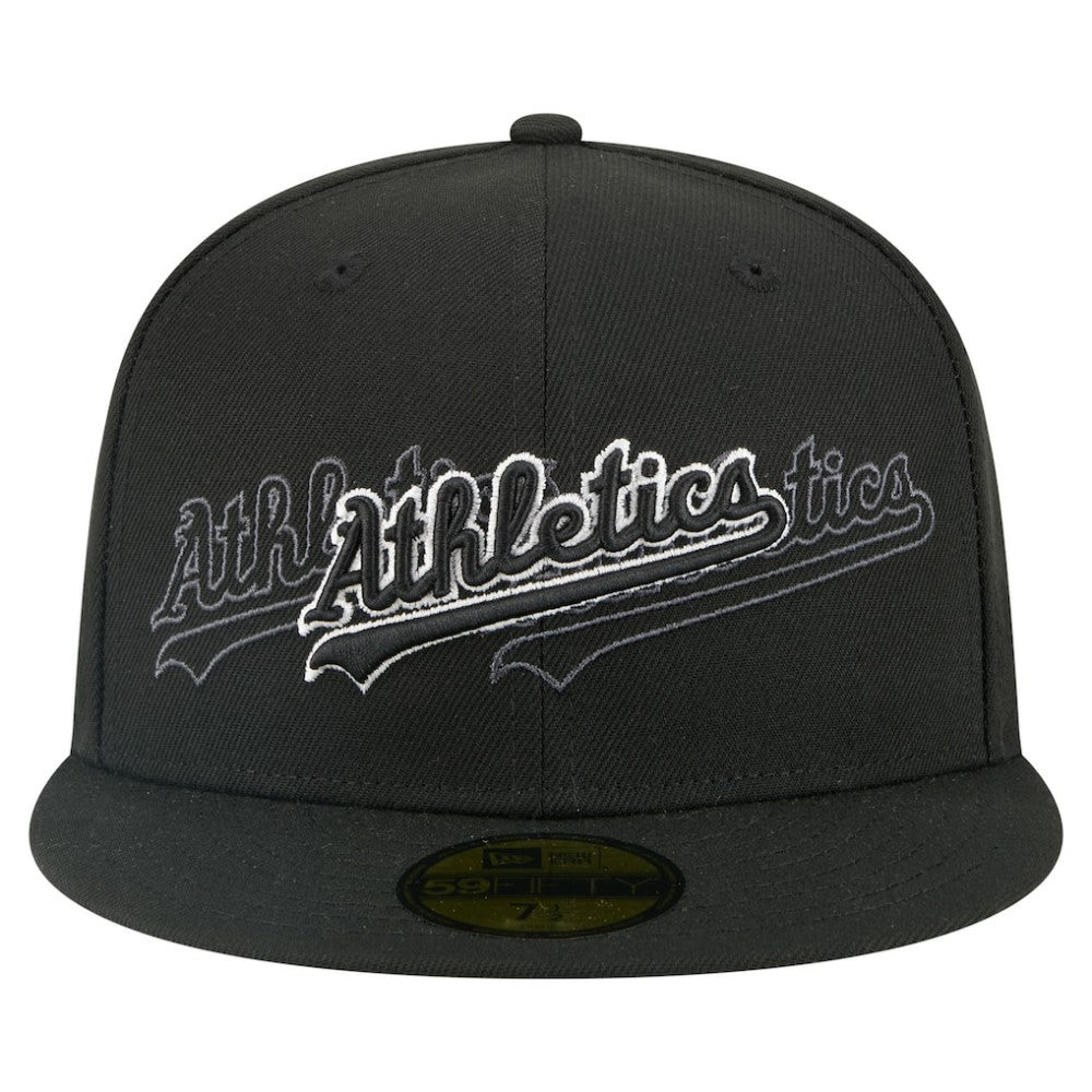 Black Athletics New Era Tri-Hit 59FIFTY Fitted Hat