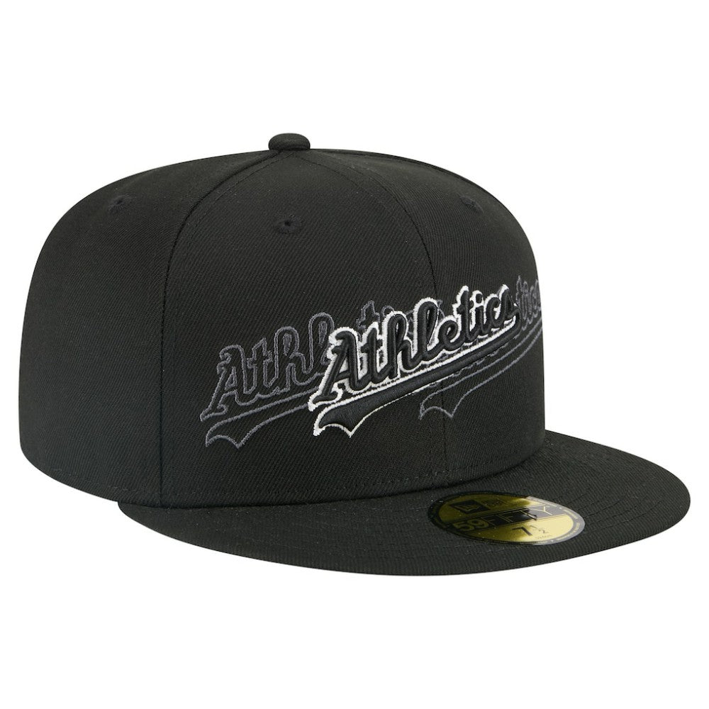 Black Athletics New Era Tri-Hit 59FIFTY Fitted Hat