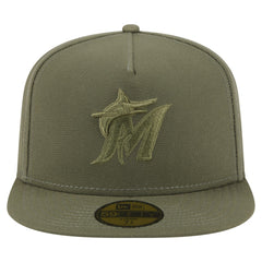 Olive Miami Marlins New Era Color Pack A-Frame 59FIFTY Fitted Hat