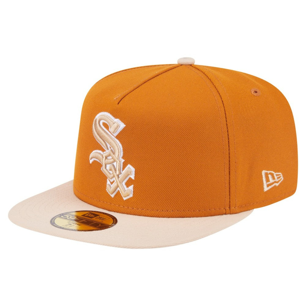 Orange/Light Beige Chicago White Sox New Era Two-Tone Color Pack A-Frame 59FIFTY Fitted Hat