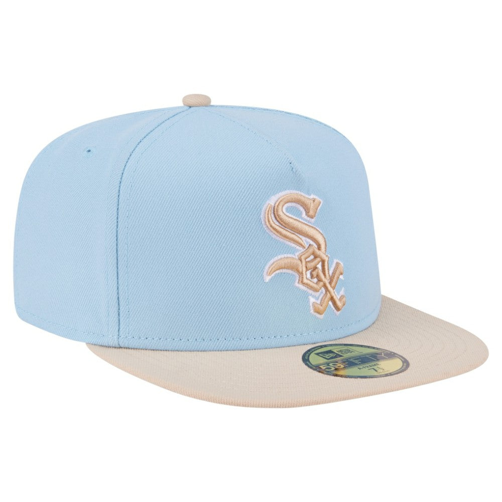 Light Blue/Cream Chicago White Sox New Era Two-Tone Color Pack A-Frame 59FIFTY Fitted Hat