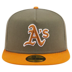 Olive/Orange Athletics New Era Two-Tone Color Pack A-Frame 59FIFTY Fitted Hat