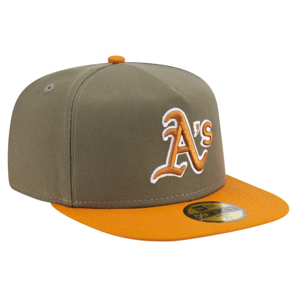 Olive/Orange Athletics New Era Two-Tone Color Pack A-Frame 59FIFTY Fitted Hat