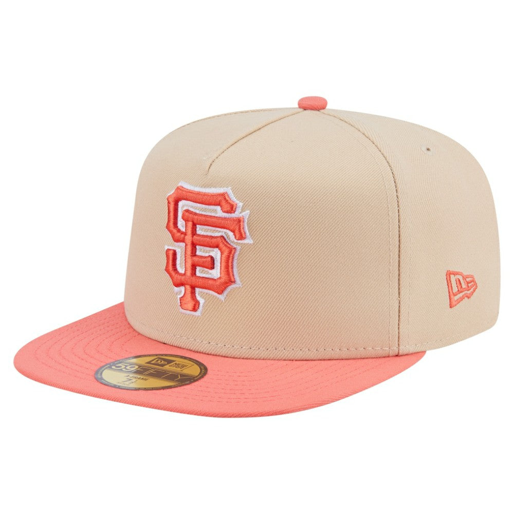 Light Beige/Coral San Francisco Giants New Era Two-Tone Color Pack A-Frame 59FIFTY Fitted Hat