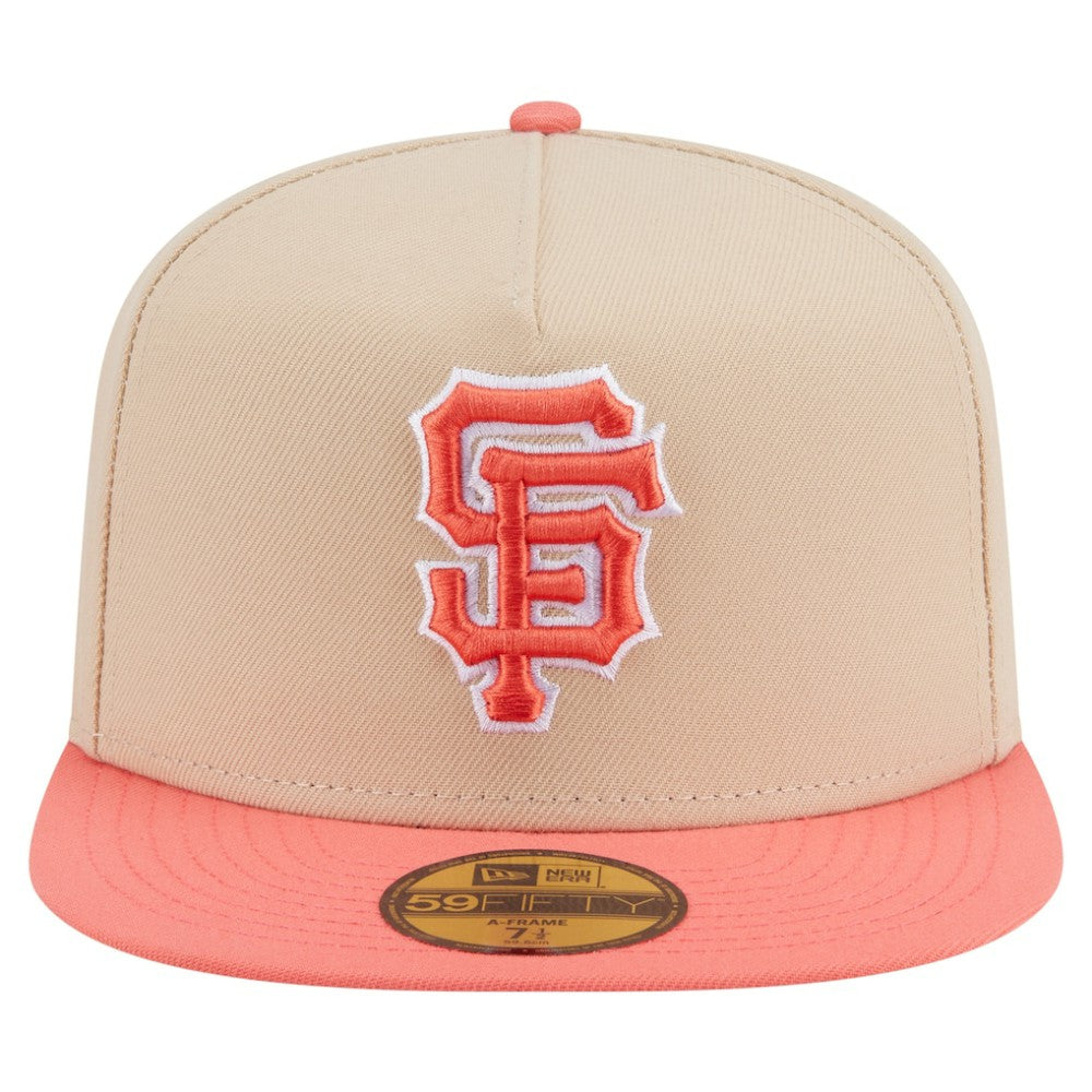 Light Beige/Coral San Francisco Giants New Era Two-Tone Color Pack A-Frame 59FIFTY Fitted Hat