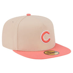 Light Beige/Coral Chicago Cubs New Era Two-Tone Color Pack A-Frame 59FIFTY Fitted Hat
