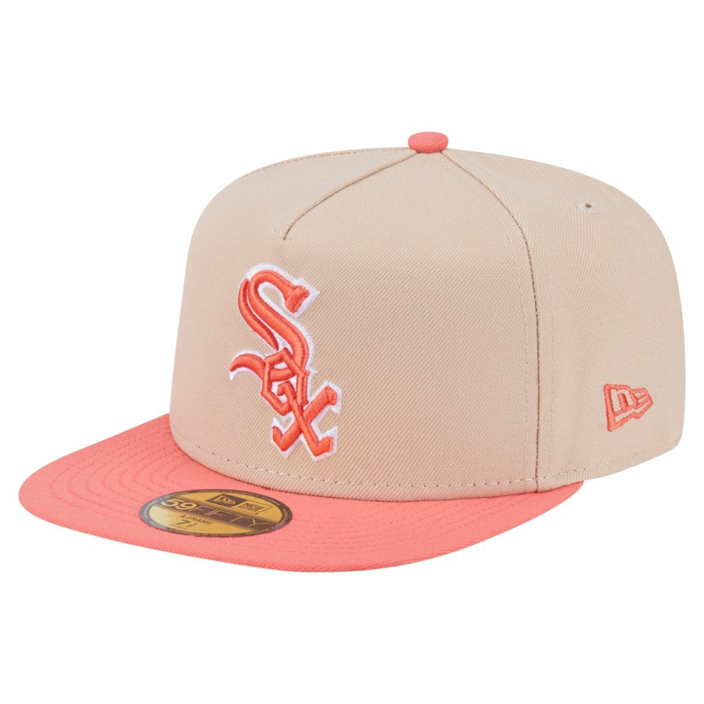 Light Beige/Coral Chicago White Sox New Era Two-Tone Color Pack A-Frame 59FIFTY Fitted Hat