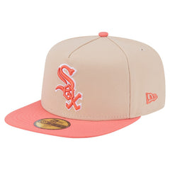 Light Beige/Coral Chicago White Sox New Era Two-Tone Color Pack A-Frame 59FIFTY Fitted Hat