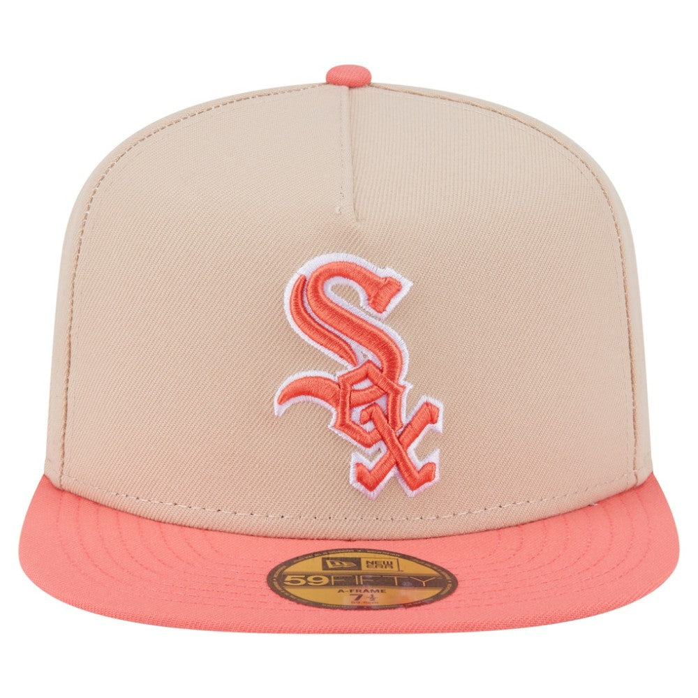 Light Beige/Coral Chicago White Sox New Era Two-Tone Color Pack A-Frame 59FIFTY Fitted Hat