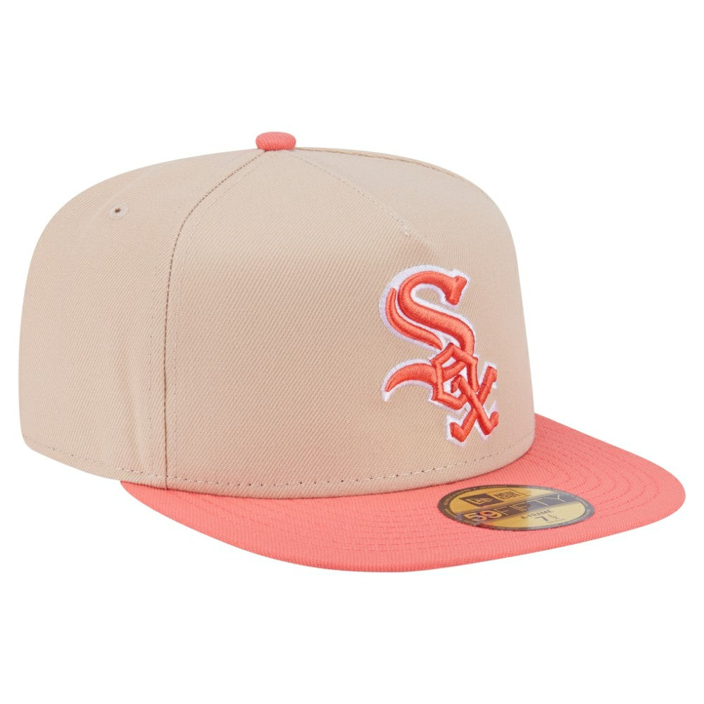 Light Beige/Coral Chicago White Sox New Era Two-Tone Color Pack A-Frame 59FIFTY Fitted Hat