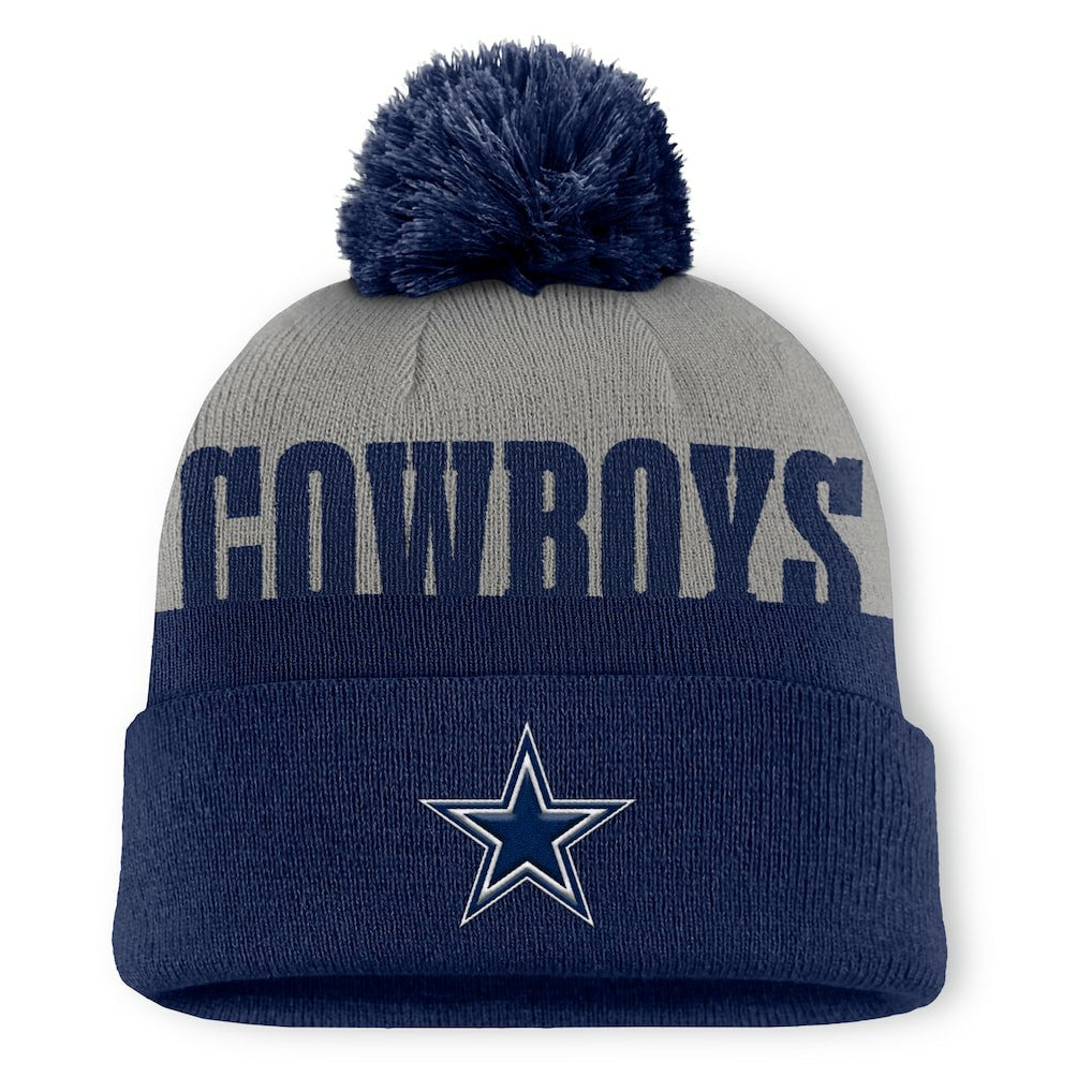 Punter Cuffed Knit Hat with Pom - Dallas Cowboys Hats