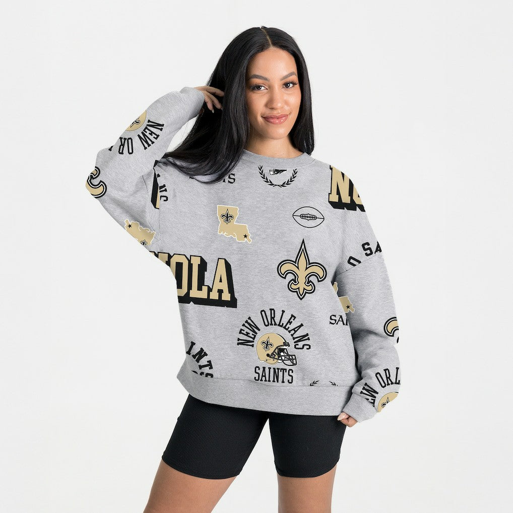 Gameday Couture Women's Always On Repeat Fleece Sweatshirt - New Orleans Saints Sweatshirts