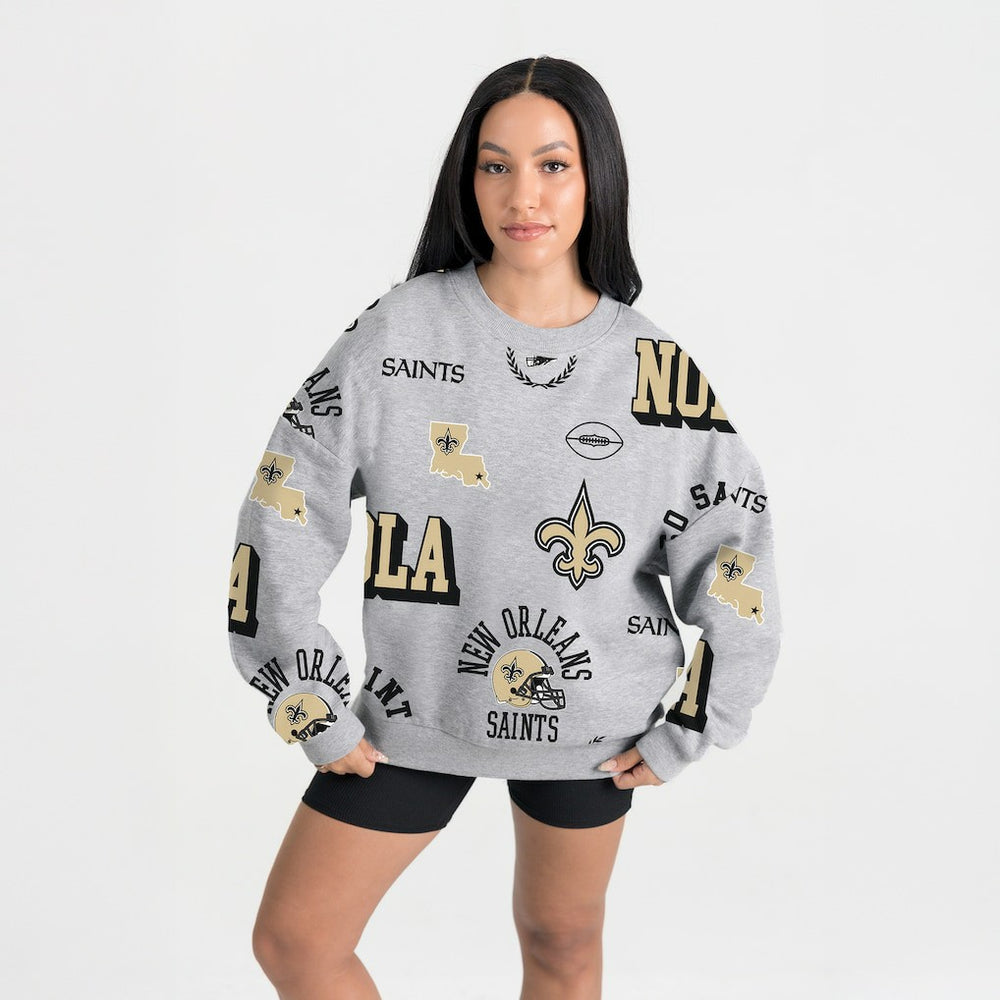 Gameday Couture Women's Always On Repeat Fleece Sweatshirt - New Orleans Saints Sweatshirts