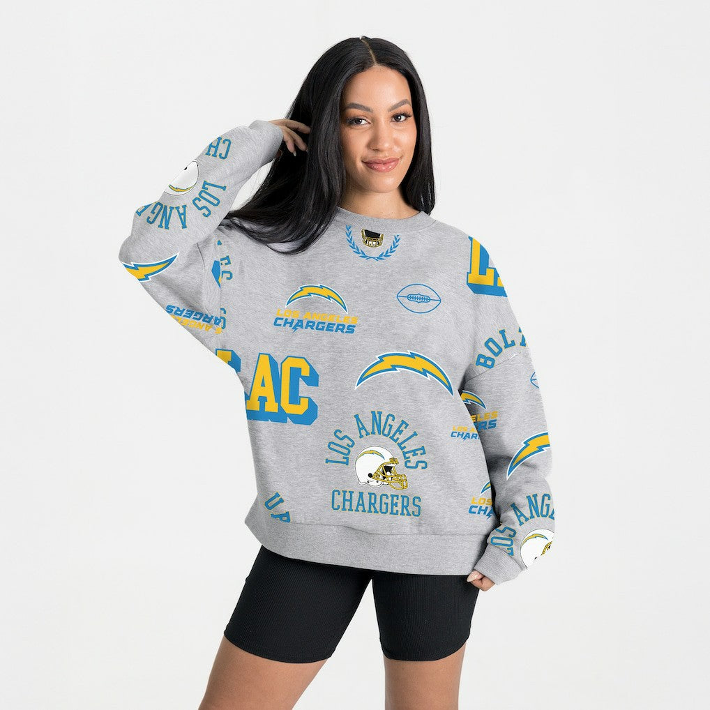 Gameday Couture Women's Always On Repeat Fleece Sweatshirt - Los Angeles Chargers Sweatshirts