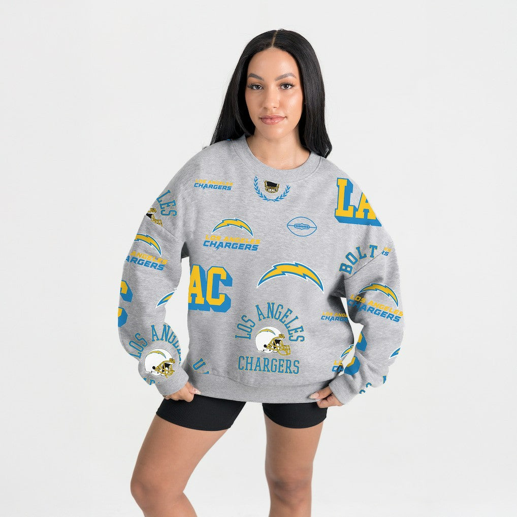 Gameday Couture Women's Always On Repeat Fleece Sweatshirt - Los Angeles Chargers Sweatshirts