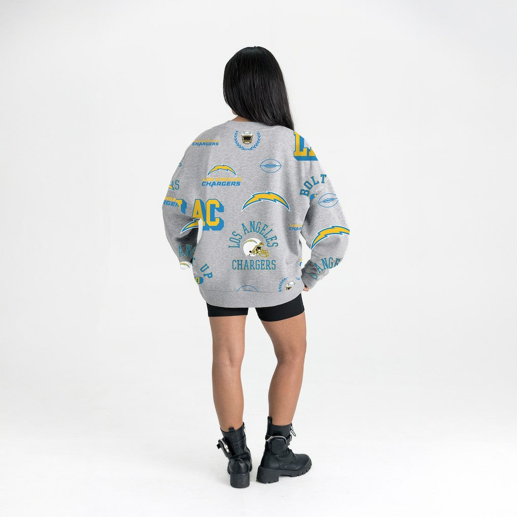 Gameday Couture Women's Always On Repeat Fleece Sweatshirt - Los Angeles Chargers Sweatshirts