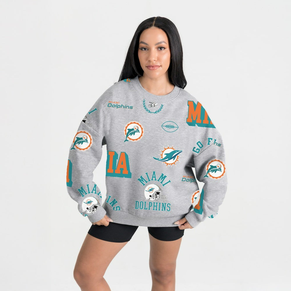 Gameday Couture Women's Always On Repeat Fleece Sweatshirt - Miami Dolphins Sweatshirts