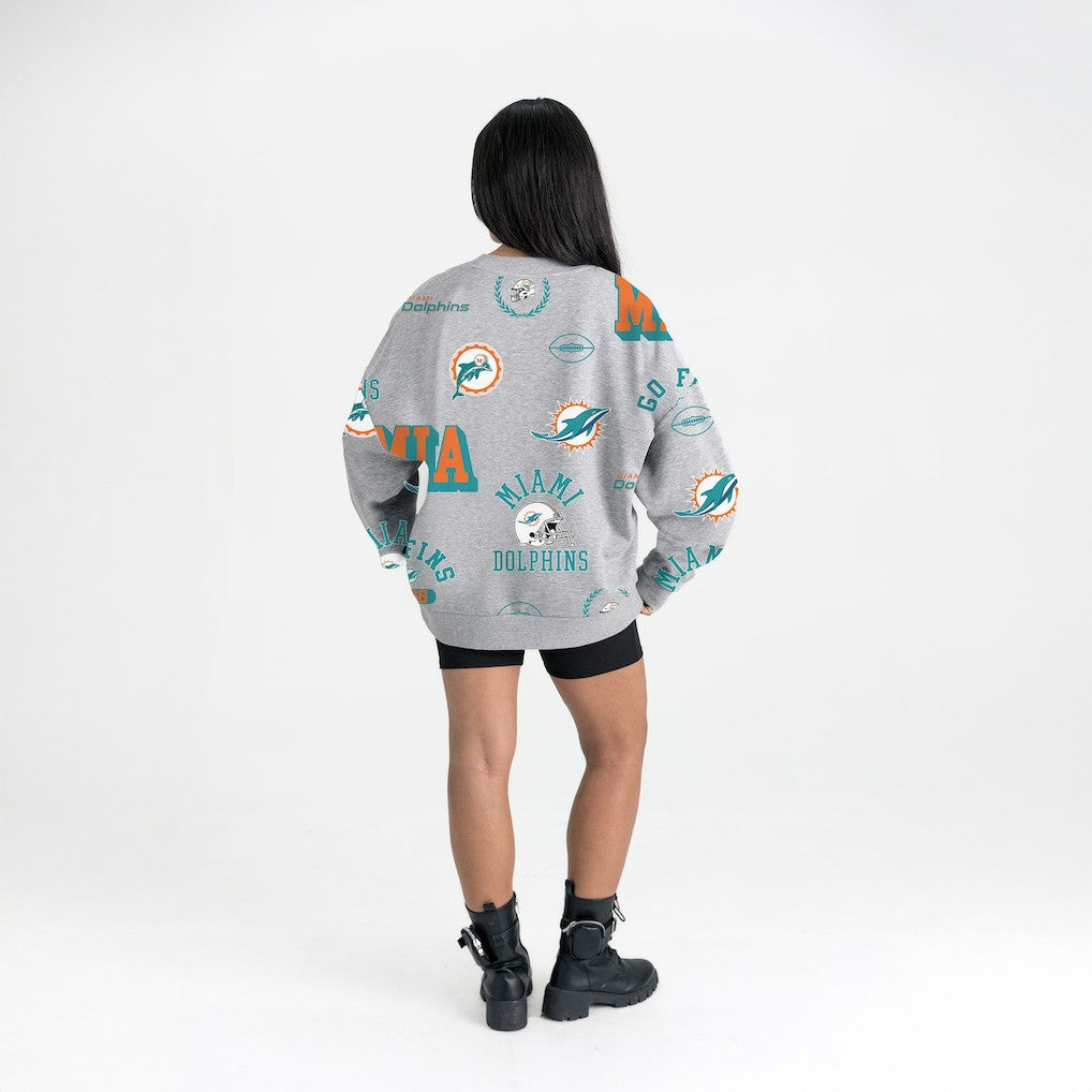 Gameday Couture Women's Always On Repeat Fleece Sweatshirt - Miami Dolphins Sweatshirts