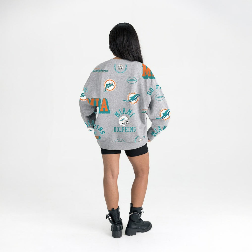 Gameday Couture Women's Always On Repeat Fleece Sweatshirt - Miami Dolphins Sweatshirts