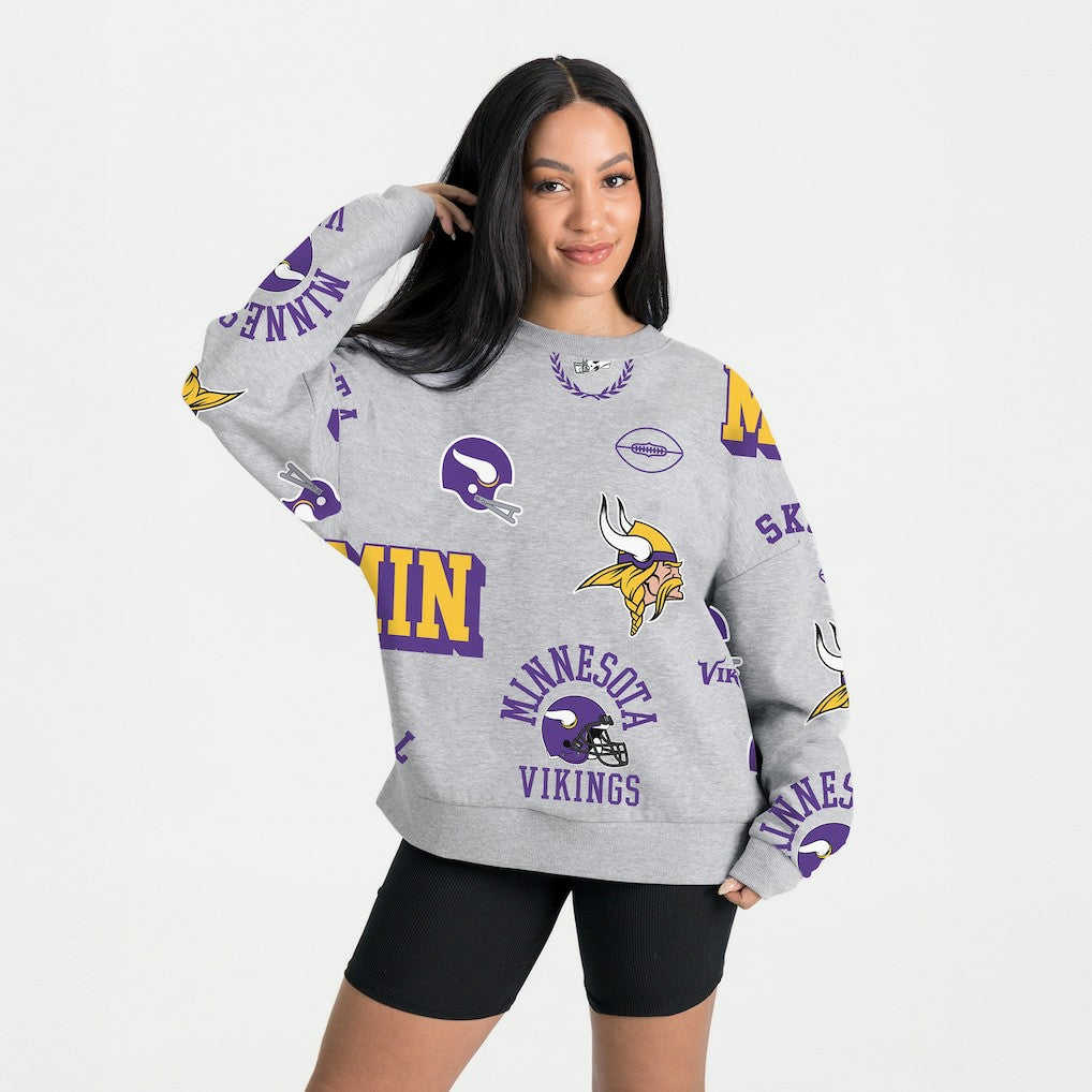 Gameday Couture Women's Always On Repeat Fleece Sweatshirt - Minnesota Vikings Sweatshirts