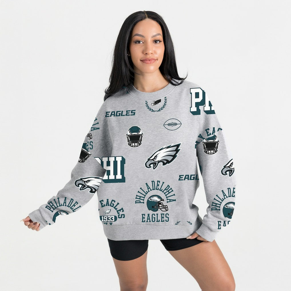 Gameday Couture Women's Always On Repeat Fleece Sweatshirt - Philadelphia Eagles Sweatshirts