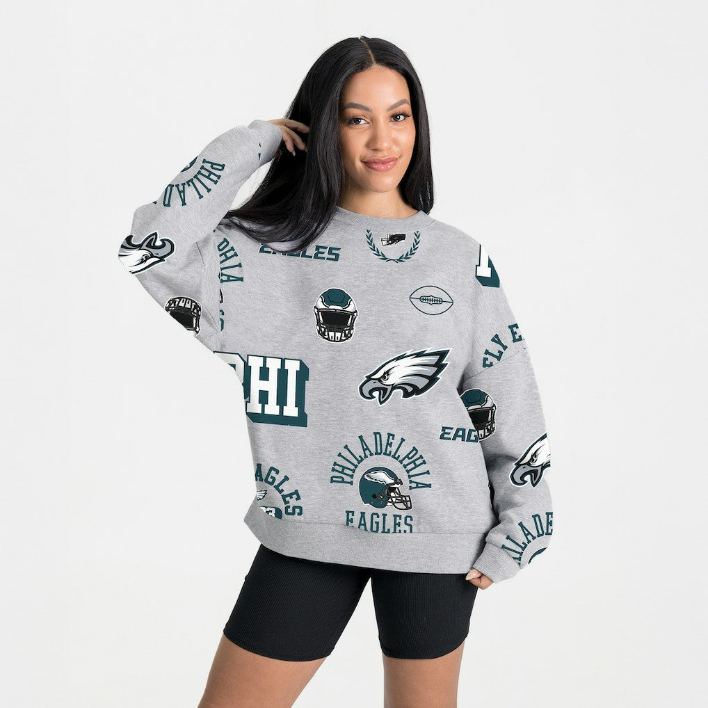 Gameday Couture Women's Always On Repeat Fleece Sweatshirt - Philadelphia Eagles Sweatshirts