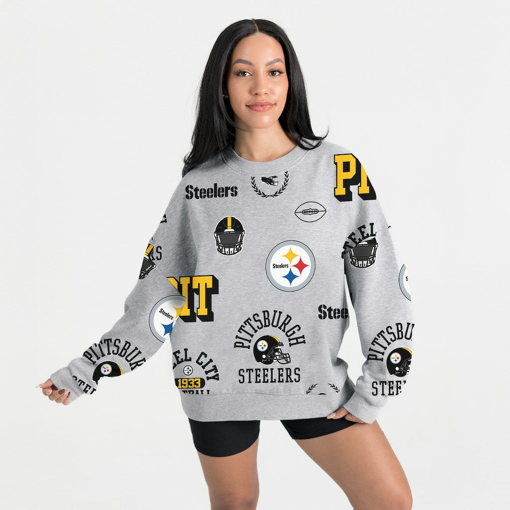 Gameday Couture Women's Always On Repeat Fleece Sweatshirt - Pittsburgh Steelers Sweatshirts