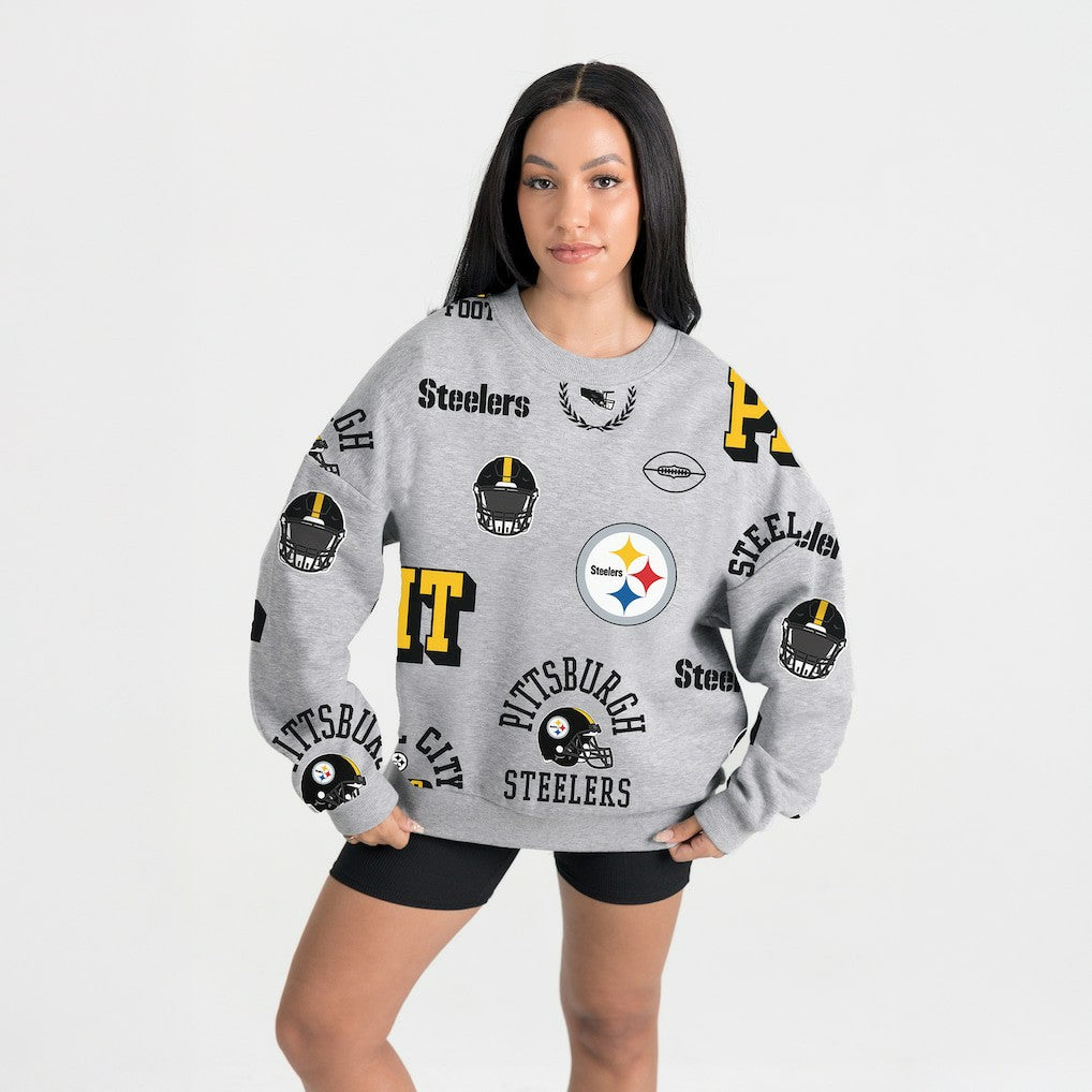 Gameday Couture Women's Always On Repeat Fleece Sweatshirt - Pittsburgh Steelers Sweatshirts