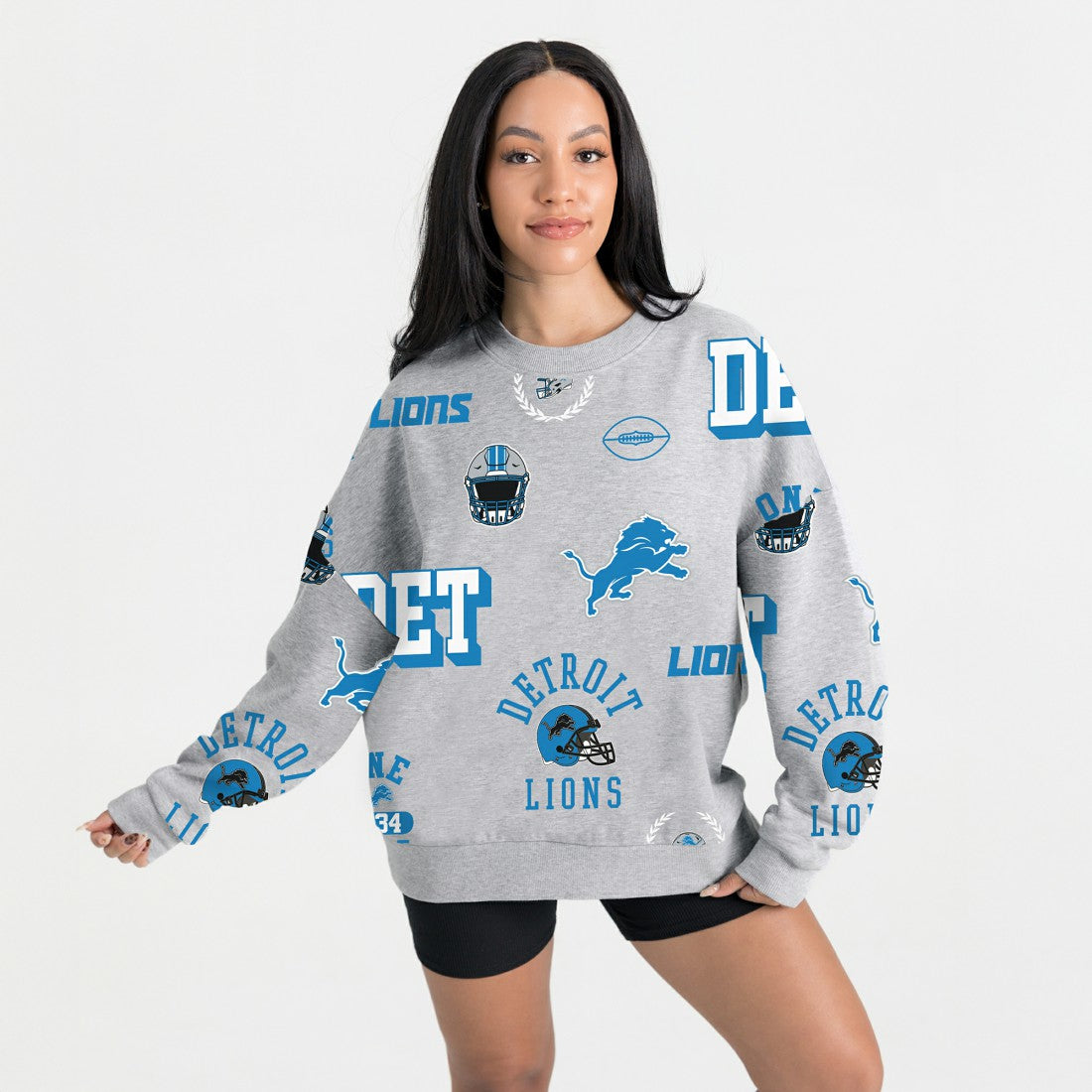 Gameday Couture Women's Always On Repeat Fleece Sweatshirt - Detroit Lions Sweatshirts