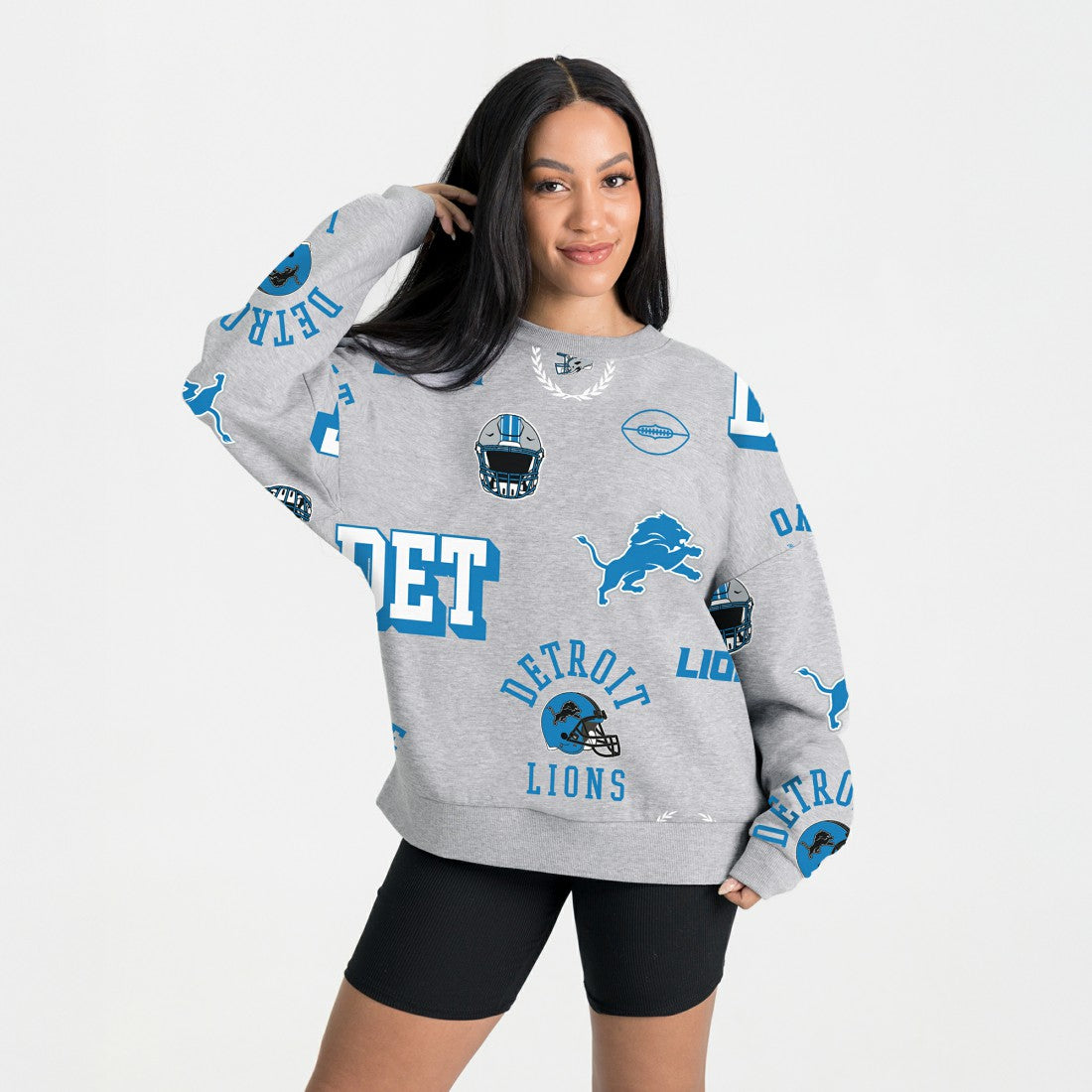 Gameday Couture Women's Always On Repeat Fleece Sweatshirt - Detroit Lions Sweatshirts