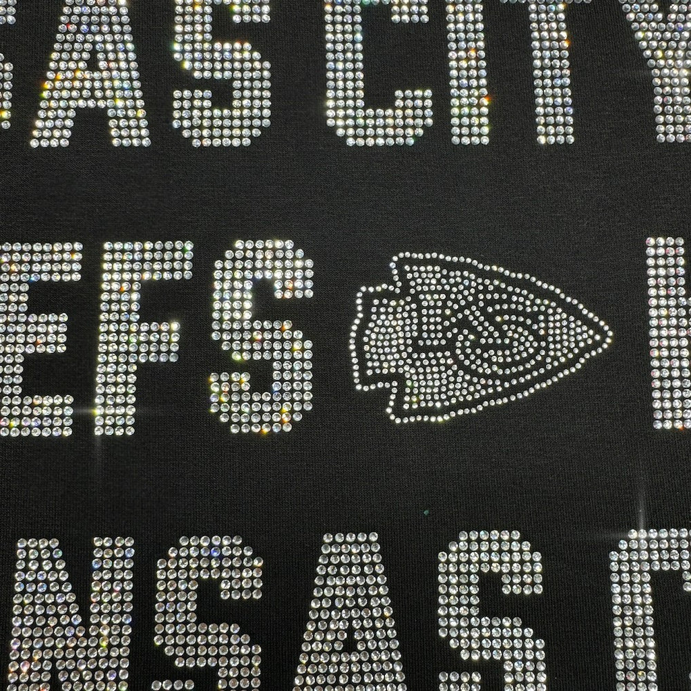 Gameday Couture Women's Oversized Hype Era Rhinestone Text Sweatshirt - Kansas City Chiefs Sweatshirts
