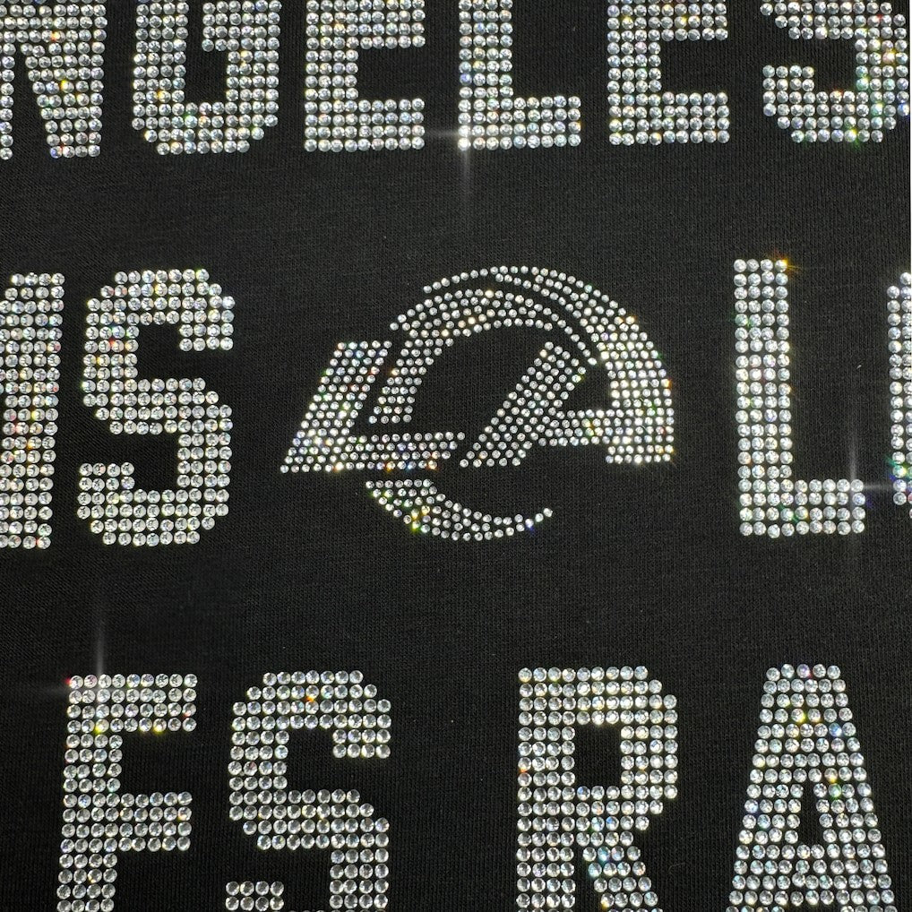 Gameday Couture Women's Oversized Hype Era Rhinestone Text Sweatshirt - Los Angeles Rams Sweatshirts