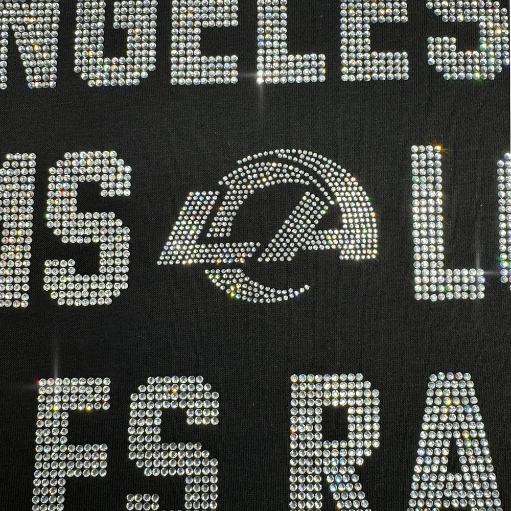 Gameday Couture Women's Oversized Hype Era Rhinestone Text Sweatshirt - Los Angeles Rams Sweatshirts