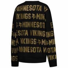 Gameday Couture Women's Oversized Hype Era Rhinestone Text Sweatshirt - Minnesota Vikings Sweatshirts