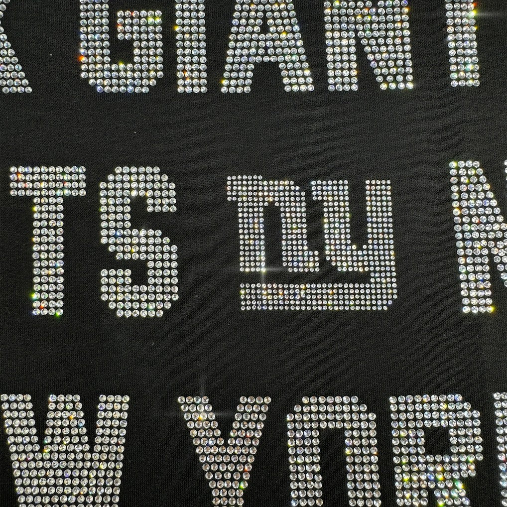 Gameday Couture Women's Oversized Hype Era Rhinestone Text Sweatshirt - New York Giants Sweatshirts