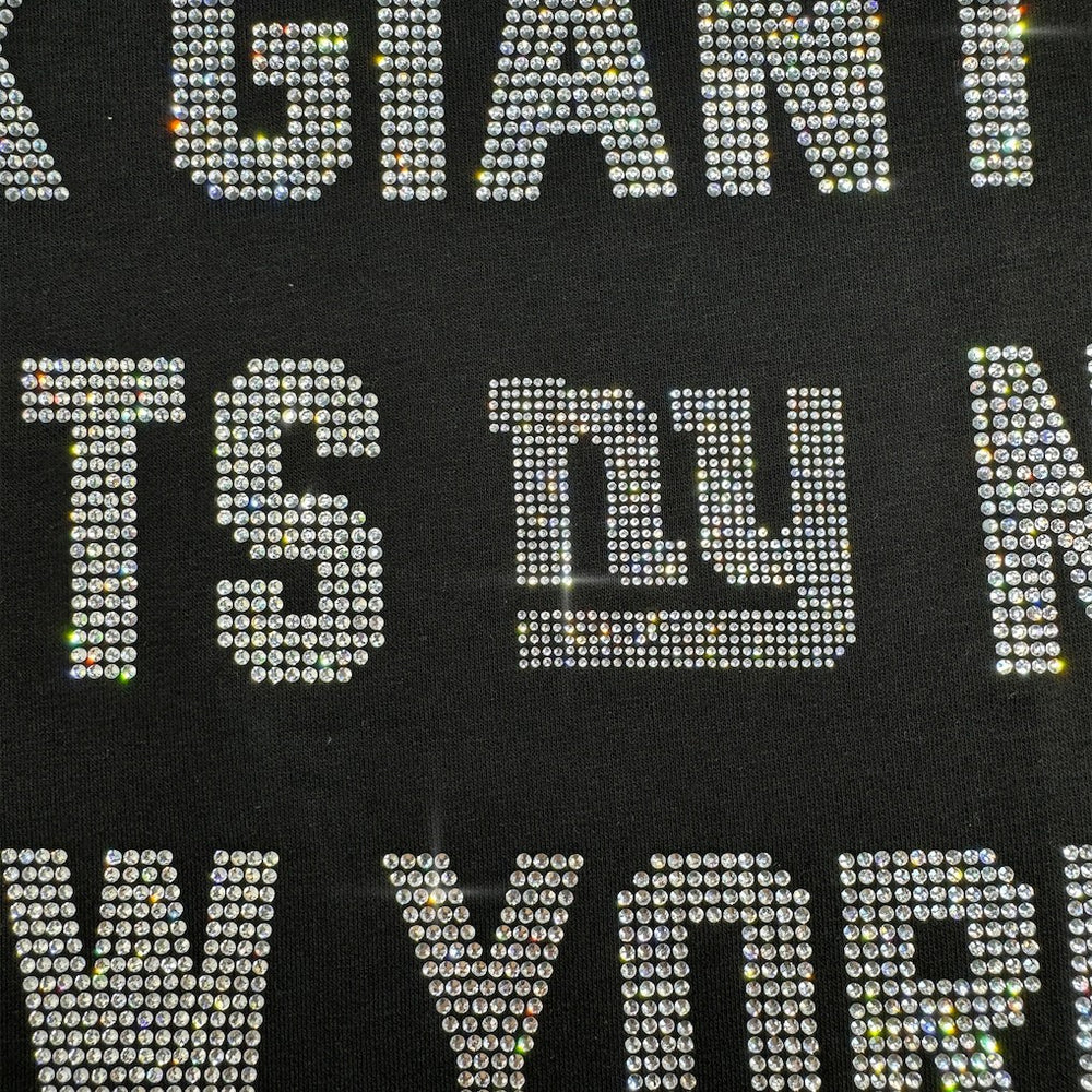 Gameday Couture Women's Oversized Hype Era Rhinestone Text Sweatshirt - New York Giants Sweatshirts