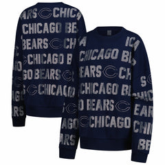 Gameday Couture Women's Oversized Hype Era Rhinestone Text Sweatshirt - Chicago Bears Sweatshirts