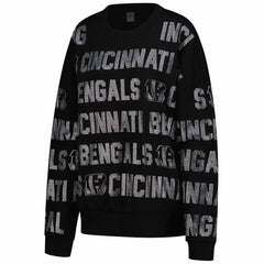 Gameday Couture Women's Oversized Hype Era Rhinestone Text Sweatshirt - Cincinnati Bengals Sweatshirts