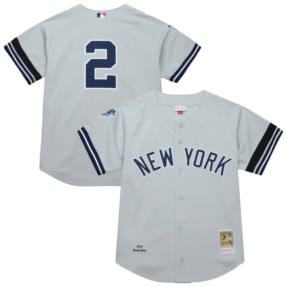 Gray Derek Jeter New York Yankees Mitchell & Ness Cooperstown Collection 2000 World Series Authentic Jersey