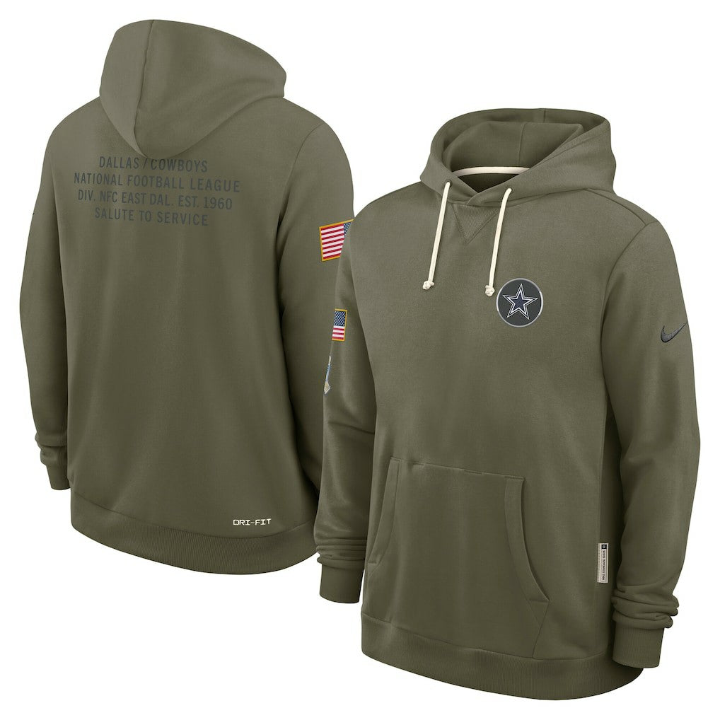 2025 Salute to Service Sideline Standard Issue Dri-FIT Hoodie - Dallas Cowboys Hoodies